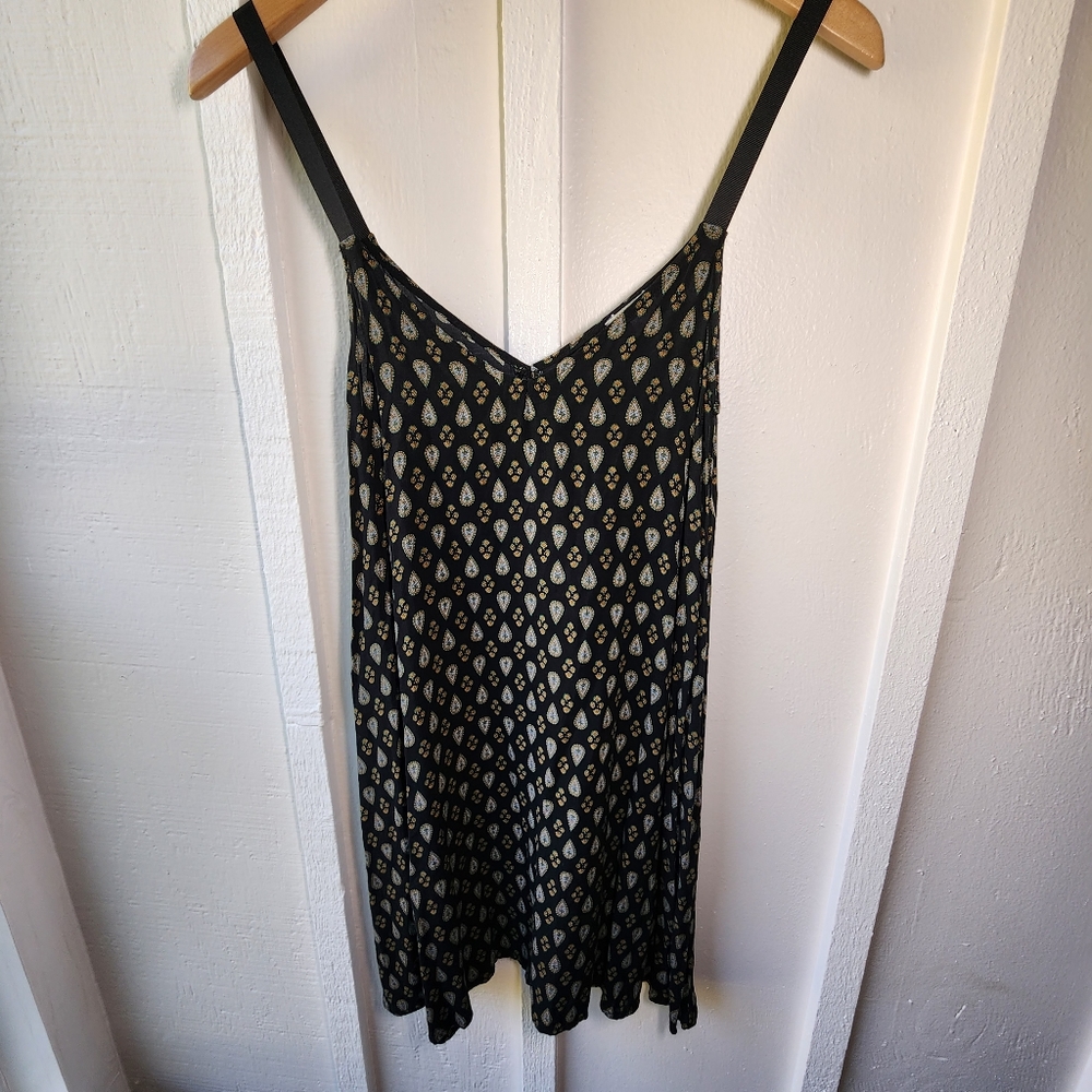MELVILLE Pasley Slip Dress Black Green Gold Size Small